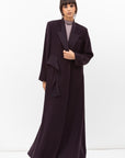 Tuxedo Abaya with Sash in Dark Purple RTW