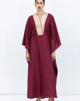 Burgundy Silk Kaftan