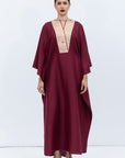 Burgundy Silk Kaftan