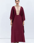 Burgundy Silk Kaftan