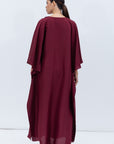 Burgundy Silk Kaftan