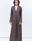 Textured Jacquard Abaya in Antique Grey