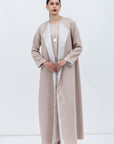 Tencel Twill Blush Pink Abaya with Silk Organza Detailing RTW