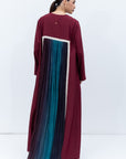 Straight Cut Silk Kaftan in Maroon with Back Detail RTW