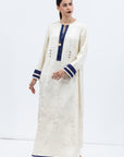 Ivory Kaftan with Blue Details