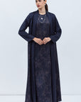 Flow Abaya in Stripy Blue and Purple