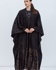 Flow Abaya in Black with Copper Floral Print RTW