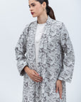 Loose Cut Abaya in Ligth Grey Pattern RTW