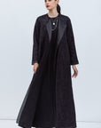 Black and Purple Abaya with Silk Organza Detailing