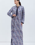 Straight Cut Kaftan with Blue Pink Print