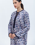Straight Cut Kaftan with Blue Pink Print