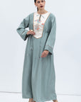 Straight Cut in Green with Silver Japanese Collar RTW