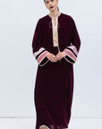 Velvet Kaftan in Rich Burgundy