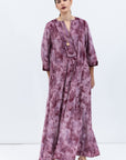 Velvet Kaftan in Crushed Burgundy