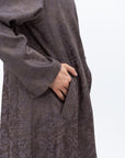 Textured Jacquard Abaya in Antique Grey