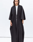 Flow Abaya in Textured Black