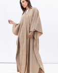 Flow Abaya in Textured Beige RTW