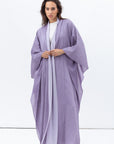 Two Layer Flow Abaya in Lavender