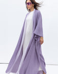 Two Layer Flow Abaya in Lavender