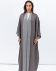 Two Layer Flow Abaya in Olive Green