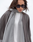 Two Layer Flow Abaya in Olive Green