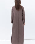 Shawl Lapel Abaya in Taupe Brown