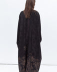 Butterfly Abaya in Black with Copper Print