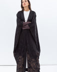 Butterfly Abaya in Black with Copper Print