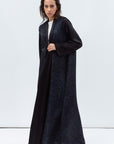 Straight Cut Abaya in Black and Navy with Satin Detailing