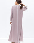 Front Closing Abaya in Dusty Pink with High V Neck