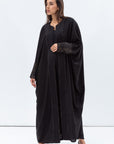 Butterfly Abaya in Black with Black & Gold Pattern