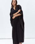 Butterfly Abaya in Black with Black & Gold Pattern
