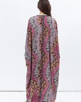 Butterfly Abaya in Mixed Print with Black Detailing