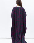 Butterfly Abaya in Forest Green with Vibrant Fuchsia Pebble Print