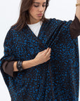 Butterfly Abaya in Blue and Brown Pattern