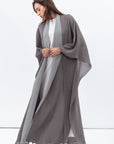 Two Layer Flow Abaya in Olive Green