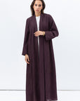 Shawl Lapel Abaya in Burgundy Brown RTW