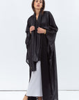 Flow Abaya in Metallic Lustre Black with Black Satin