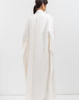 Flow Abaya in Tencel Twill with Piping Detailing in Ivory