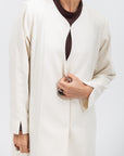Front Closing Abaya in Offwhite