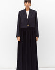 Top Jacket Abaya in Navy Jacquard RTW