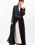 Top Jacket Abaya in Navy Jacquard RTW