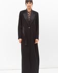 Tuxedo Abaya with Sash in Black
