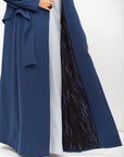 Tuxedo Abaya with Sash in Blue