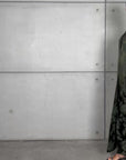Straight Jacquard Floral Abaya in Green