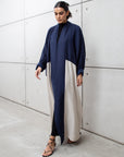 Loose Abaya in Navy Beige