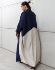 Loose Abaya in Navy Beige