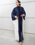 Loose Abaya in Navy Beige