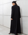 Sleek Jacket Open Abaya in Black Pinstripe