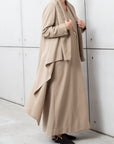 Winter Double Layered Abaya in Beige